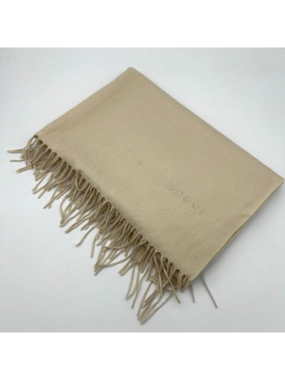 Gucci Beige Cashmere Large Shawl Scarf - Picture 5 of 8